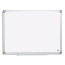 TABLEAU BLANC EARTH ACIER LAQUÉE, MAGNÉTIQUE, CADRE ALUMINIUM, PORTE-STYLOS FORMAT L120XH90 CM