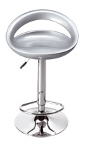 TABOURET HAUT COQUE ÉCHANCRÉE ARGENTÉ - LOT DE 2