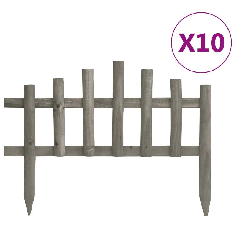 Vidaxl bordure de jardin 10 pcs bois de sapin 4,4 m 314847_0