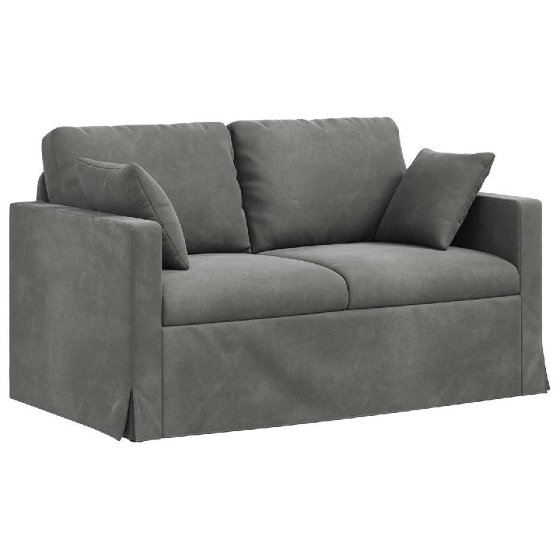 VidaXL Canapé Gris foncé 138 x 78 x 80 cm Velours Modèle Atlas Smart Pro - 42024414_0