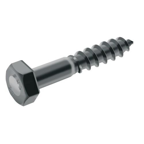 VIS À BOIS - TIREFOND - TÊTE HEXAGONALE - INOX A2 - TH 6X25 B200 ACTON