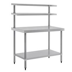 Vogue Table de travail avec étagère murale en acier inoxydable 120cm - inox CC359_0