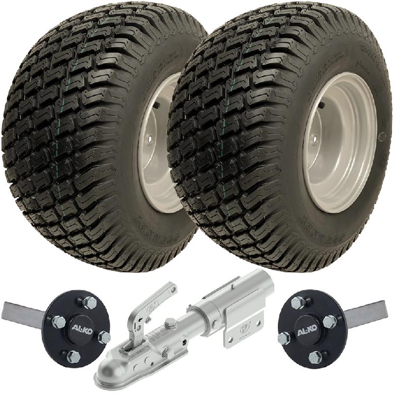 18x8.50-8 ATV Trailer Kit P332 Wheels ALKO Hub  Stub Axles Swivel Hitch 750kgs_0