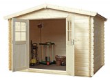 Abri de jardin 28 mm - modèle CA2874 - dimensions 312 x 246 cm - couverture roofing noir_0