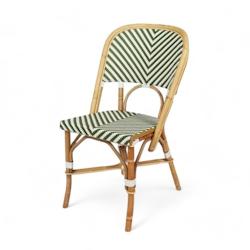 Bistromania Chaise de terrasse WAGRAM - Rotin - Vert et blanc - TE009_0