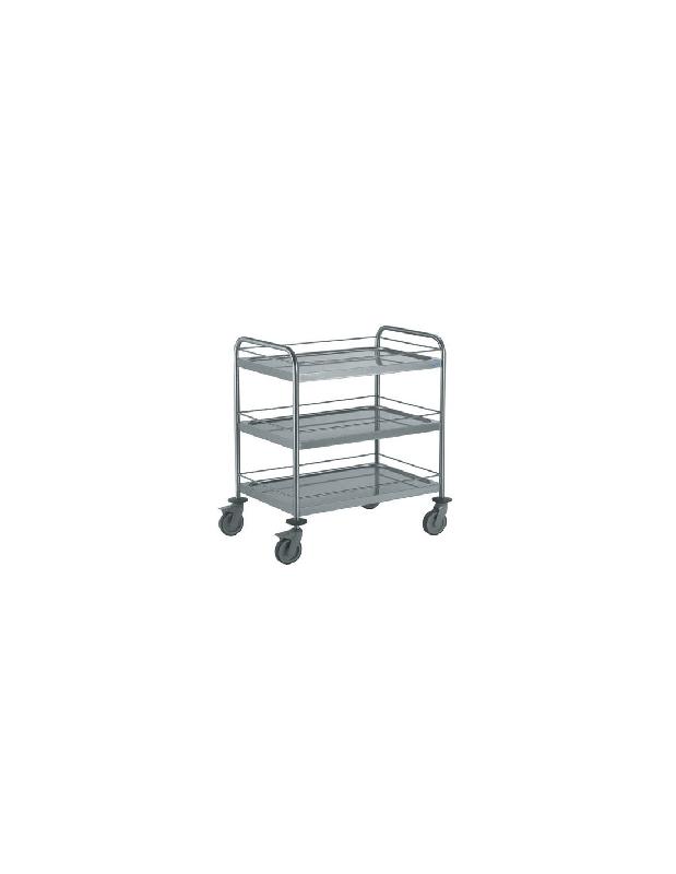 Chariot de service - 3 niveaux, inoxydable, FABRIQUE EN FRANCE - Référence 801557_0
