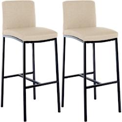 CLP Lot de 2 Tabourets de bar Freeport Crème/Tissu - beige textile 327333_0