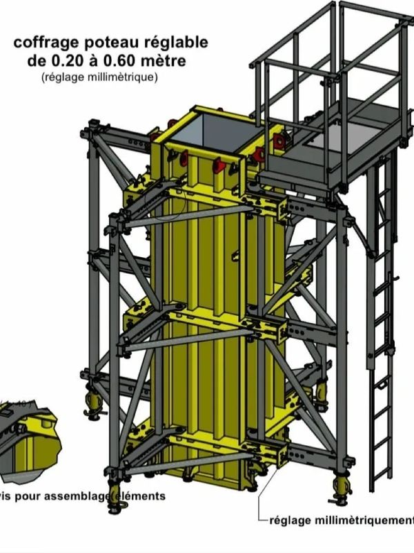 Coffrage métallique modulaire de poteaux - TEKKO, MODALU ou MODACIER - personnalisable_0