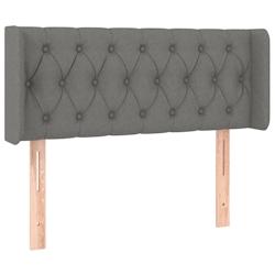 Décoshop26 - Tête de lit accessoire couchage chambre à coucher meuble capitonné avec rebord latéral 93 x 16 x 78/88 cm tissu gris TDL0204864 - gr_0