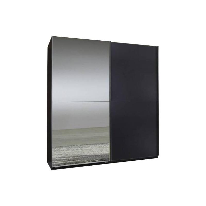 DRESSING PORTES COULISSANTES CLAPTON 179 CM GRIS GRAPHITE / MIROIR_0