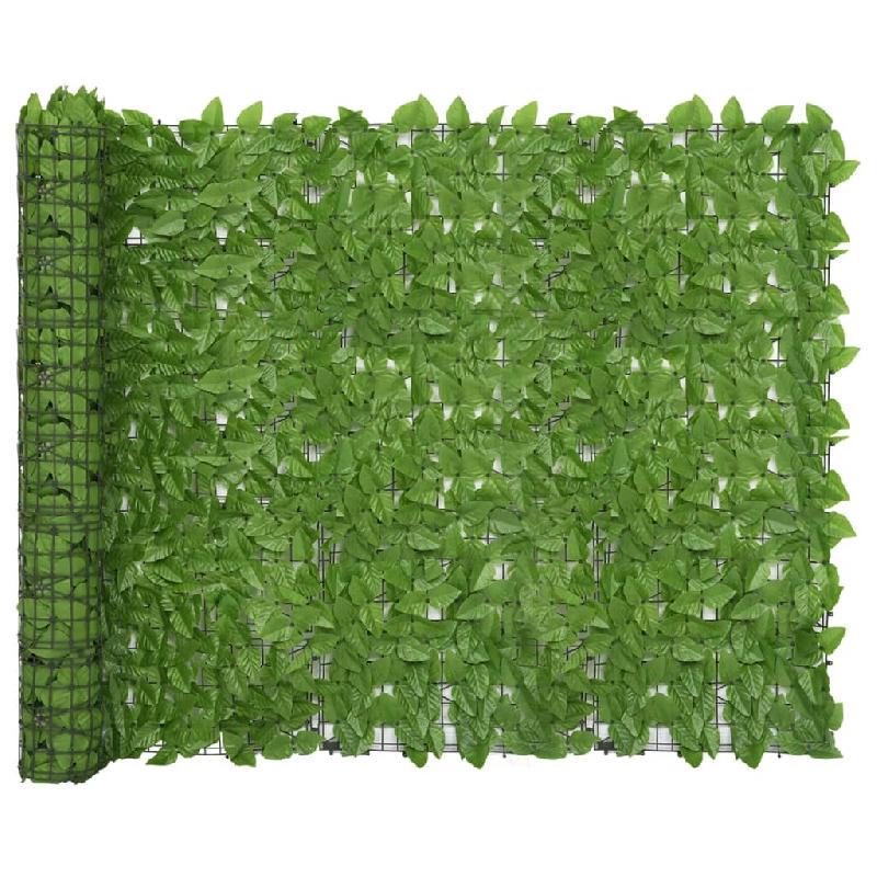 ÉCRAN DE BALCON BRISE PARE VUE PROTECTION CONFIDENTIALITÉ AVEC FEUILLES 300 X 150 CM VERT 02_0009995_0