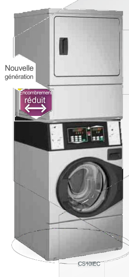 Ensembles de lavage-séchage professionnels 10kg CW/CD/CS - inox - programmation électronique - 1200 tr/min_0