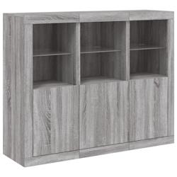 Helloshop26 - Buffet bahut commode armoire meuble de rangement organisateur cuisine salle de séjour salon avec lumières LED 3 pcs 02_0037231 - 30002_0