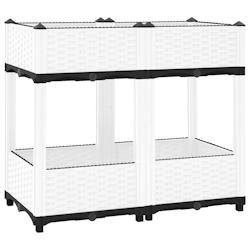 Helloshop26 - Jardinière bac lit surélevé plantes fleurs terrasse jardin 80 x 40 x 71 cm polypropylène gris 02_0039242 - 3000218449735_0