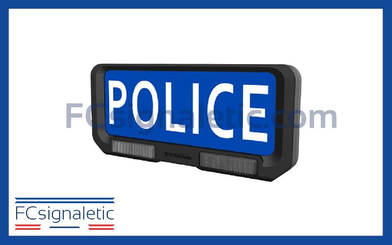 Panneau pare-soleil avec feux flash bleu (POLICE) Visormate 911 SIGNAL 051901B_0