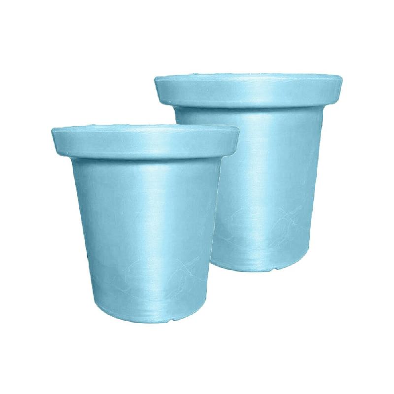 PLAST'UP ROTOMOULAGE Pot de fleurs rond xxl delight 75l- lot de 2 - BLEUPASTEL - bleu 0637962082579_0