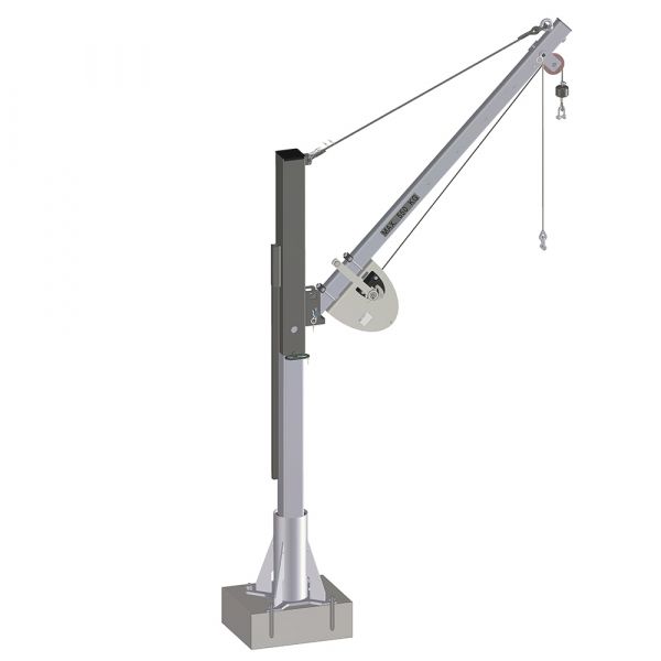 Potence de levage - Haacon France - charge admissible 550 kg - version zinguée ou inox - flèche réglable 800-1300 mm_0