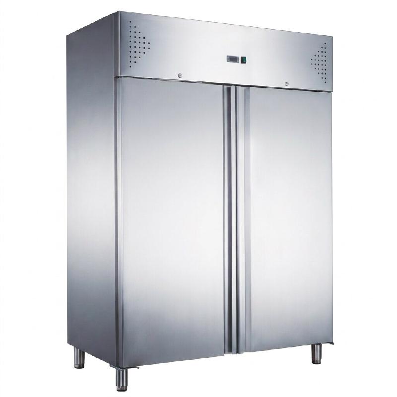 Romux® Armoire Réfrigérée Négative 2 Portes 134 cm avec Refroidissement Froid Ventilé en Acier Inox avec Capacité de 1200 L - 6 Étagères et 4_0