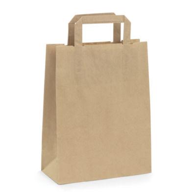 Sac kraft brun à poignées plates RAJA 26 x 35 x 12 cm, lot de 250_0