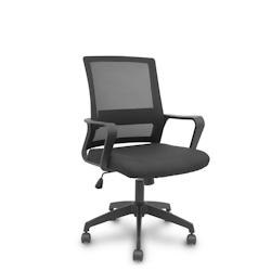 Silla Ergo535 negra basculante respaldo malla negro asiento tela negro ruedas nailon - noir multi-matériau 535BNDW00RN_0