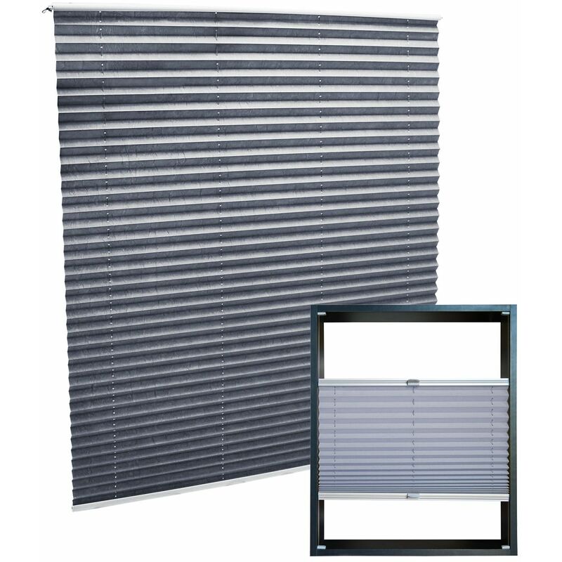 Store gris 50x100cm Store plissé Pare-vue Moderne Rideau occultant Jalousie 