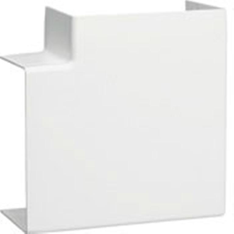 Angle plat blanc en PVC pour goulotte - H. 6.3 x P. 4.5 cm - Accessoire de finition_0