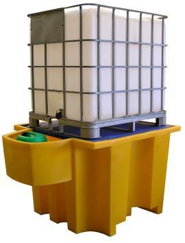 Bac de rétention PE 1100 litres + Réceptacle intégré - caillebotis plastique_0