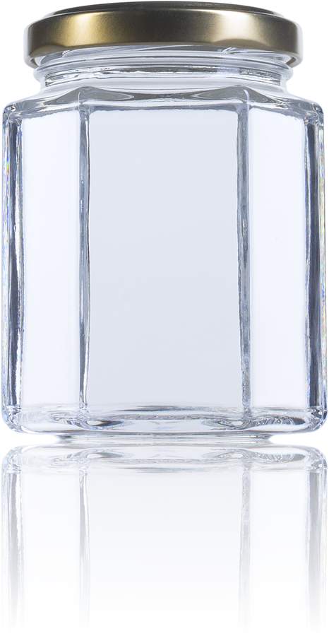 Bocal hexagonal en verre blanc 195 ml - TO 58_0