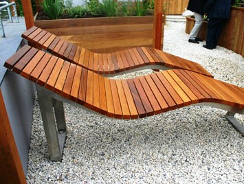 Chaise longue en bois exotique  lounger