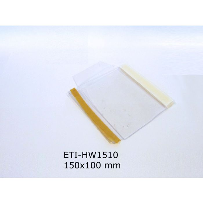 Eti-hw1510 - porte-étiquettes adhésif transparent a6 avec velcro - 150 x 100 mm_0