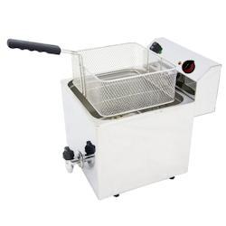 Friteuse electrique 12 litres de table avec robinet - 355x495x325 mm - 4500 W 230/1V - 44126210 Eurast - inox 44126210_0