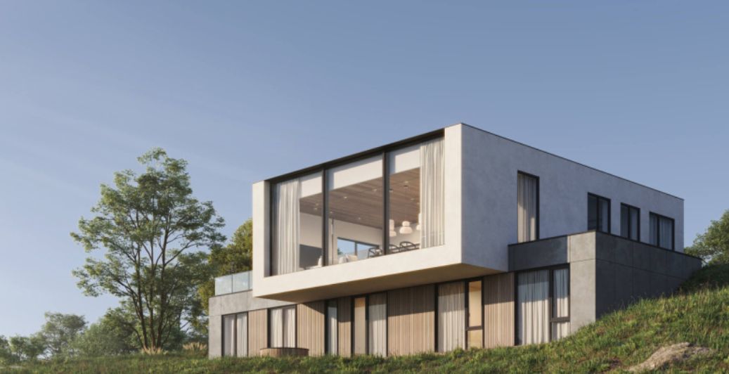 Maison paramétrique préfabriquée en acier 130 m2 - 2 étages - 4 chambres ou 3 chambres et bureau - ISK130_0