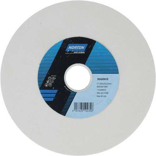 MEULE PLATE AFFÛTAGE OUTILS 38A Ø200X25X32MM 38A80NVS - NORTON