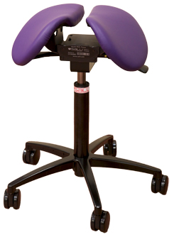 Siège selle ergonomique Salli Twin - cuir, réglable en hauteur, assise en deux parties fixes_0