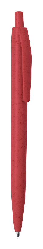 Stylo à bille en paille de blé - Encre bleue - Couleur rouge - Poids 6g_0