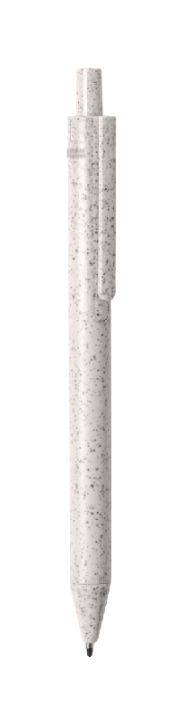 Stylo à bille écologique - Plastique paille de blé - Encre bleue - Couleur beige - 8g_0