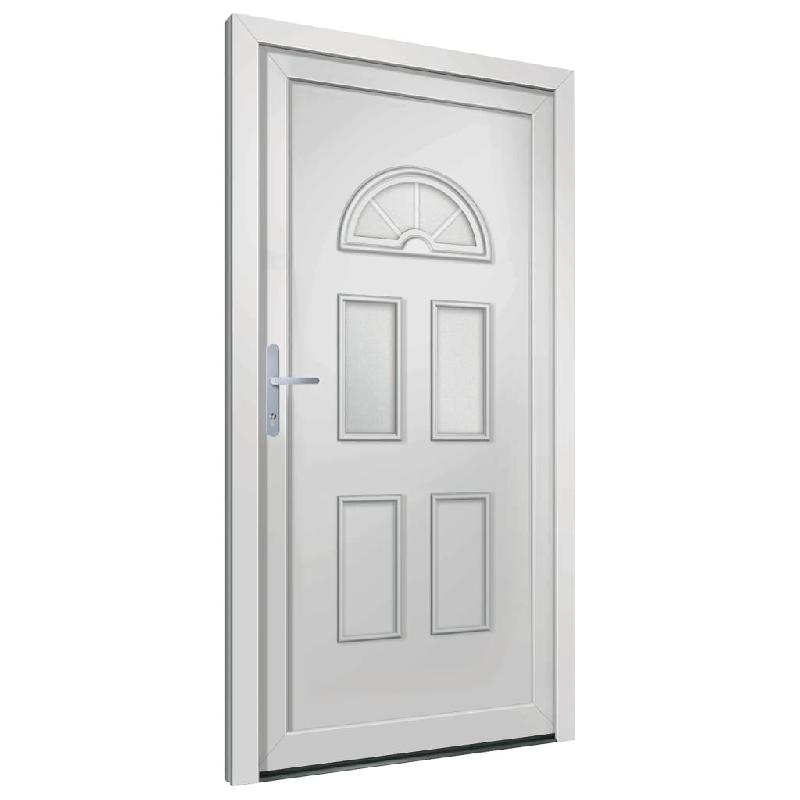 Vidaxl porte d'entrée blanc 88x190 cm pvc 3187909_0