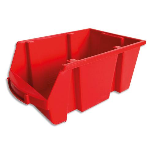 Viso bac de rangement à bec 10l spacy avec porte-étiquette en polypropylène rouge l20 x h15 x p33 cm_0