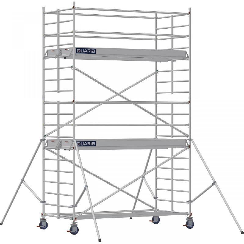 Échafaudage roulant aluminium DOCKER 150 version lisses - Hauteur de travail : 5,90 m - DUARIB - 7230040_0