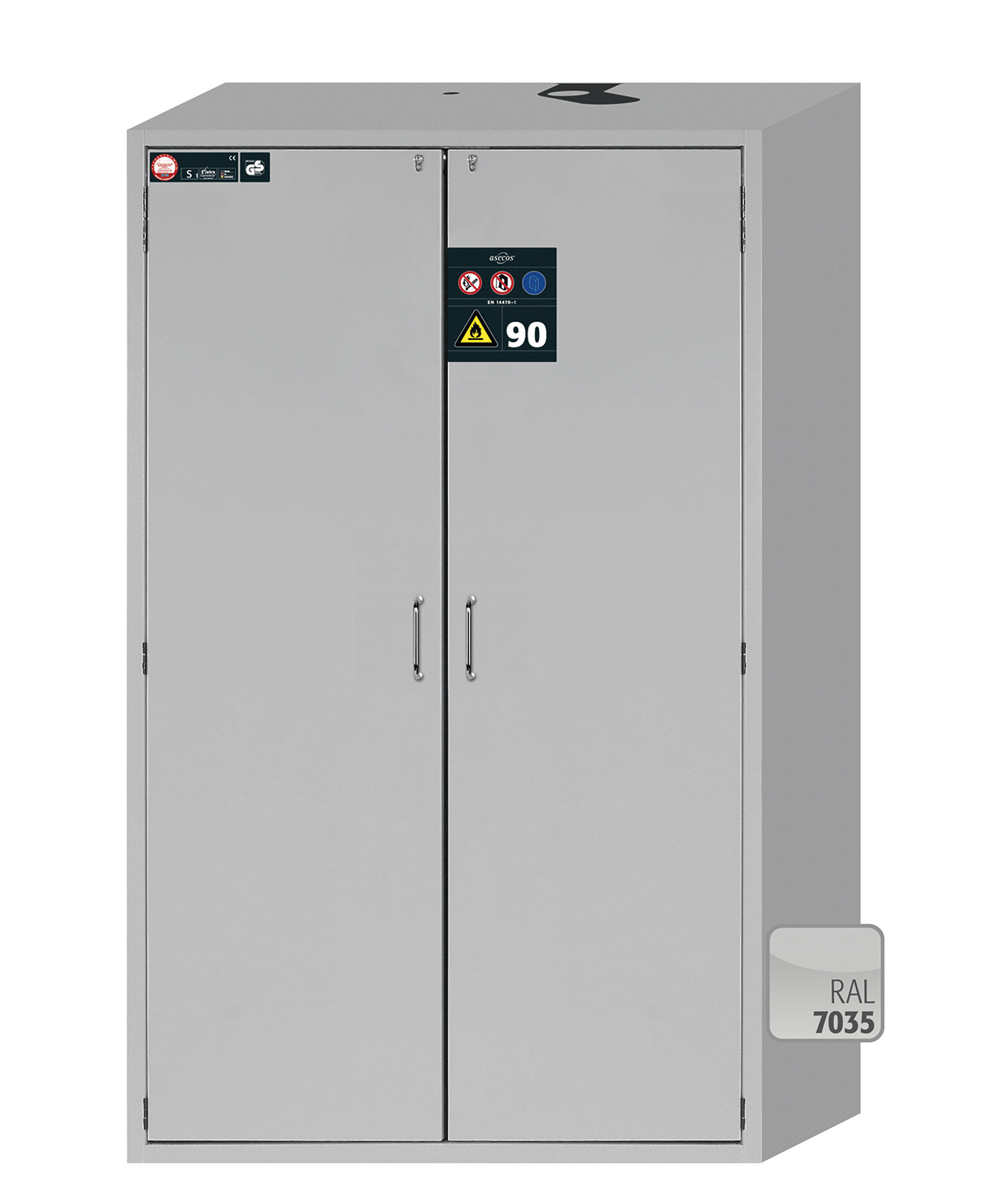 Armoire de sécurité S-CLASSIC-90 modèle S90.196.120 - Réf 30115-001-33715 - Type 90/30 - Stockage de substances dangereuses inflammables - Certifiée NF EN 14470-1 et GS_0