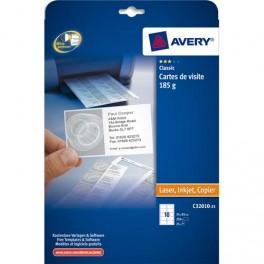 AVERY POCHETTE DE 250 CARTES DE VISITE MICROPERFORÉES ( 85X54 MM) 185G JET D ENCRE LASER, COPIEUR