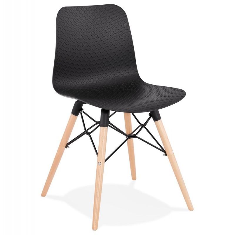 Chaise scandinave Cryptek 80cm noir - Design moderne - Paris Prix_0