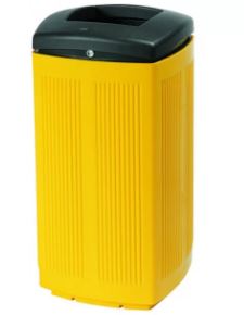 Corbeille publique Toscana - Polyéthylène haute densité - 60 litres - Anti-UV et anti-graffitis_0