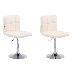 Décoshop26 - Lot de 2 chaises de salle à manger style moderne et design en synthétique crème hauteur réglable pivotant pieds en 10_0000222 - 3000_0