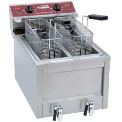 Friteuse électrique 2 x 8 litres - FSM-2V5ET/N - acier inox, cuves à vidange facile, 2x 4,5 kW_0