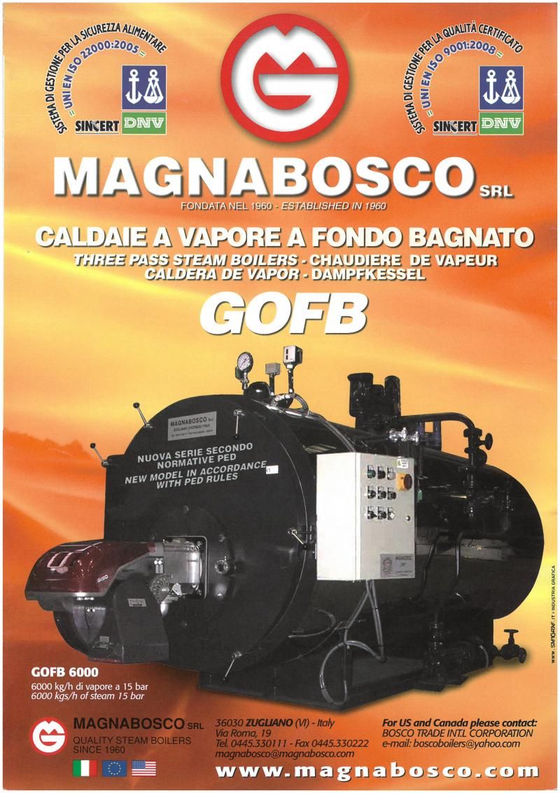 Gofb - générateur de vapeur horizontal 3 tours à fumée - modèle Magnabosco_0