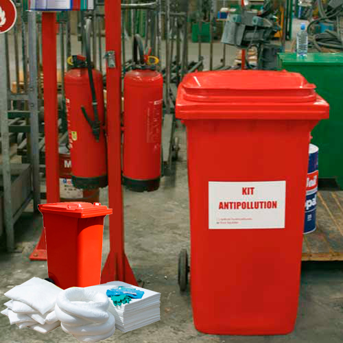 Kits antipollution - Kit d'intervention hydrocarbures 145 litres avec feuilles, coussins et boudins_0