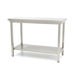Maxima Table en acier inoxydable - 60 x 60 cm - hauteur réglable - avec étagère de rangement - 8719632120810_0