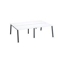 Pôle de 4 bureaux droits blanc L 120 x P 80 cm piétement métal anthracite - Arch_0
