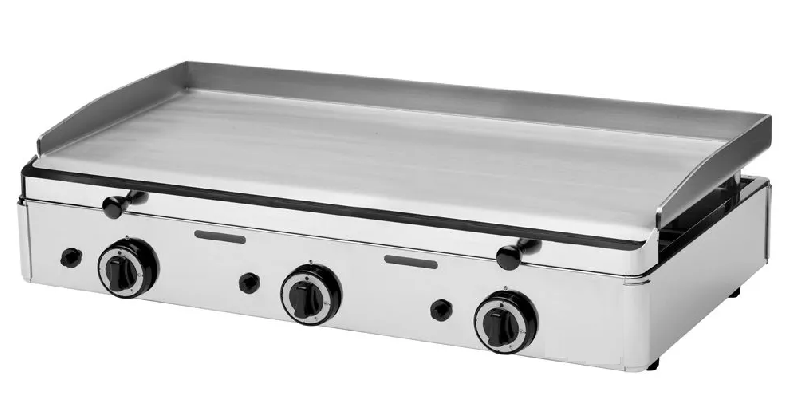 Plancha à gaz 3 feux - longueur 82cm_0